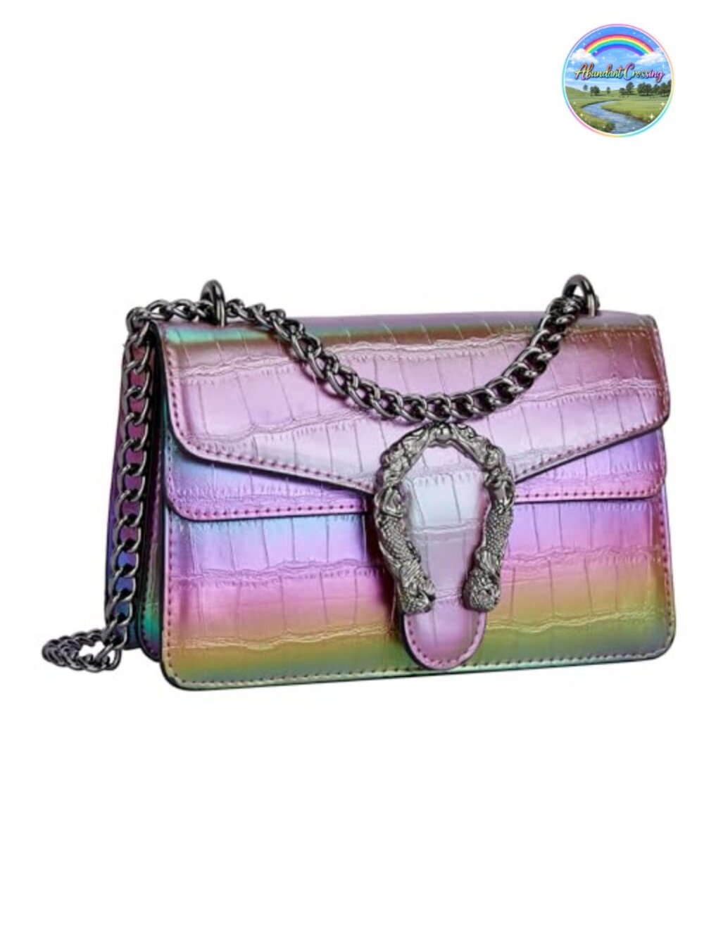 PU Leather Crossbody Bag Chain Strap Satchel Shoulder Handbag